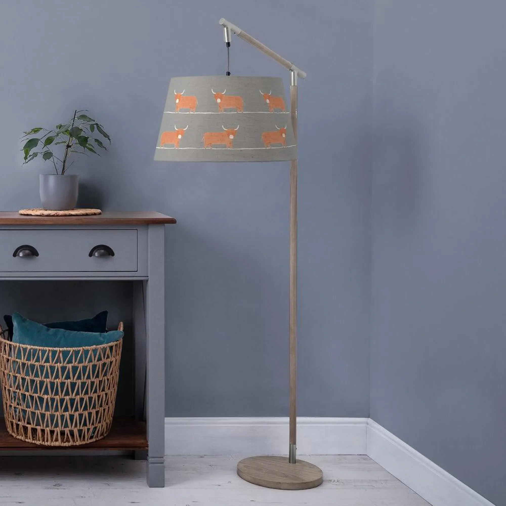 Dougal Quintus Taper Floor Lamp - Grey, Granite