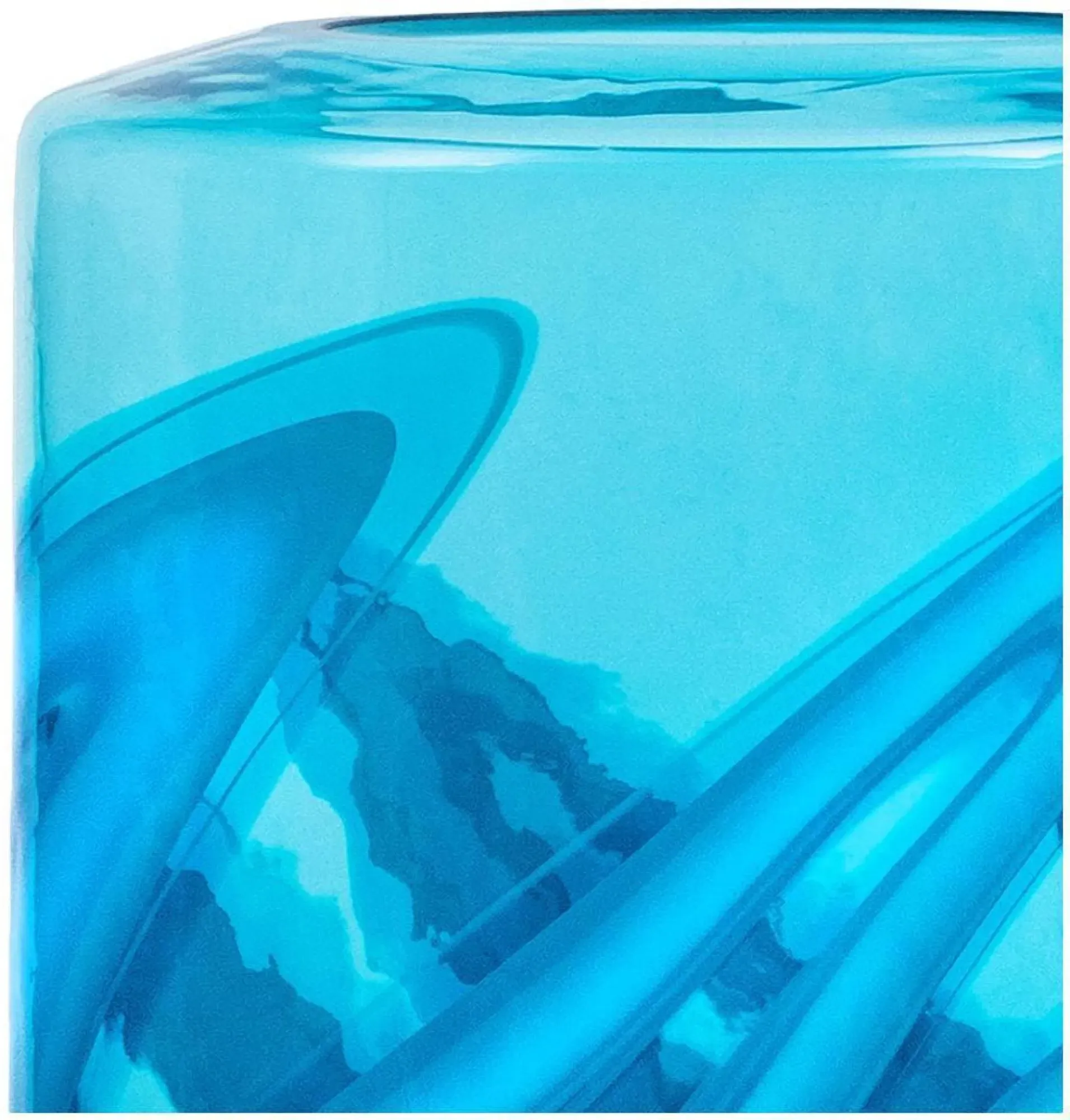 Elbe Hand Blown Vase - Aqua
