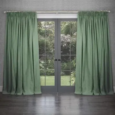 Emilio Woven Pencil Pleat Curtains - Clover image