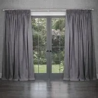 Emilio Woven Pencil Pleat Curtains - Fossil