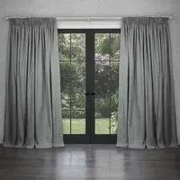 Emilio Woven Pencil Pleat Curtains - Pebble