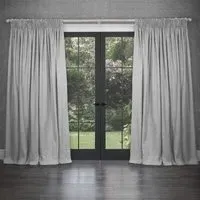 Emilio Woven Pencil Pleat Curtains - Silver