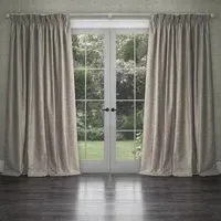 Farley Pencil Pleat Curtains - Biscuit, Chenille