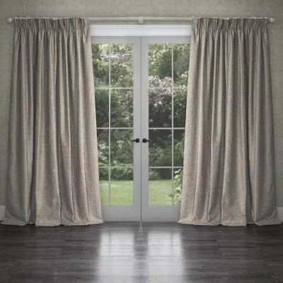 Farley Pencil Pleat Curtains - Biscuit, Chenille image