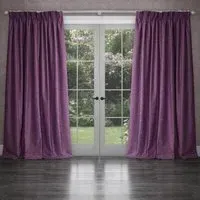 Farley Pencil Pleat Curtains - Damson, Chenille