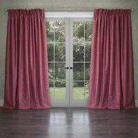 Farley Pencil Pleat Curtains - Peony, Chenille