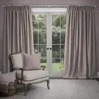 Farley Pencil Pleat Curtains - Truffle, Chenille