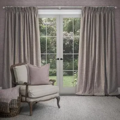 Farley Pencil Pleat Curtains - Truffle, Chenille