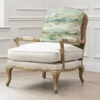 Florence Armchair - Green, Oak and Linen