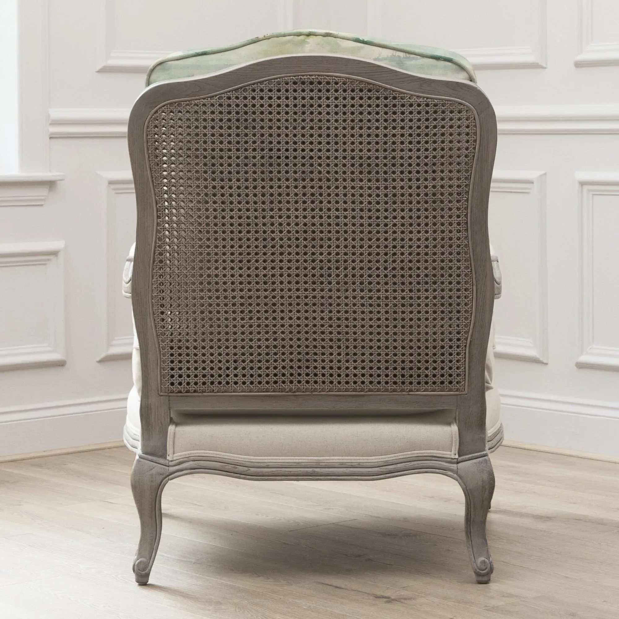 Florence Armchair - Green, Stone and Linen