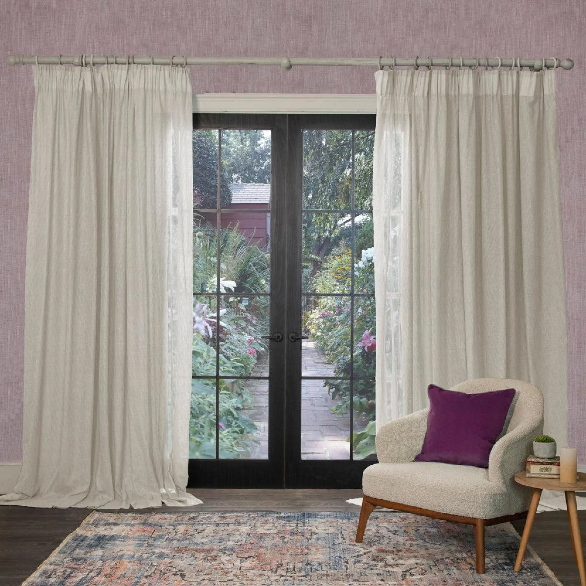 Focus Sheer Pencil Pleat Curtains - Frost