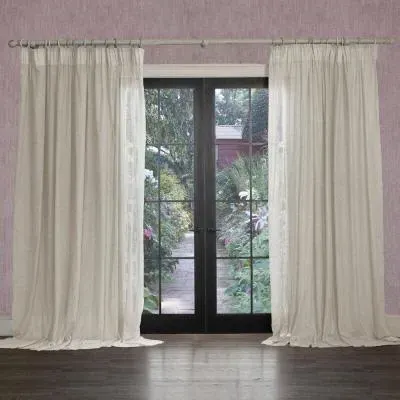 Focus Sheer Pencil Pleat Curtains - Frost image