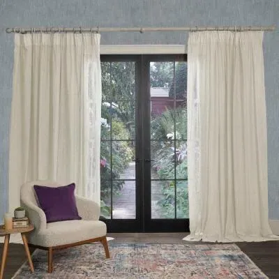 Focus Sheer Pencil Pleat Curtains - Pearl