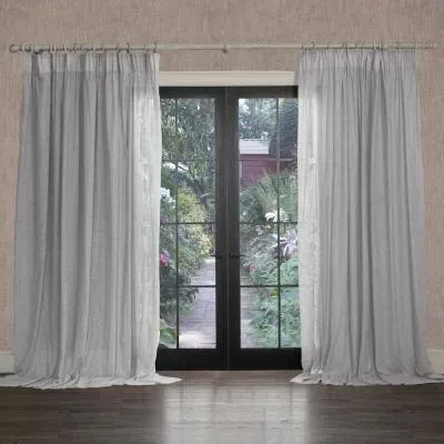 Focus Sheer Pencil Pleat Curtains - Zinc