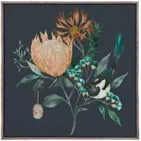 Fortazela Sapphire Framed Canvas - Stone