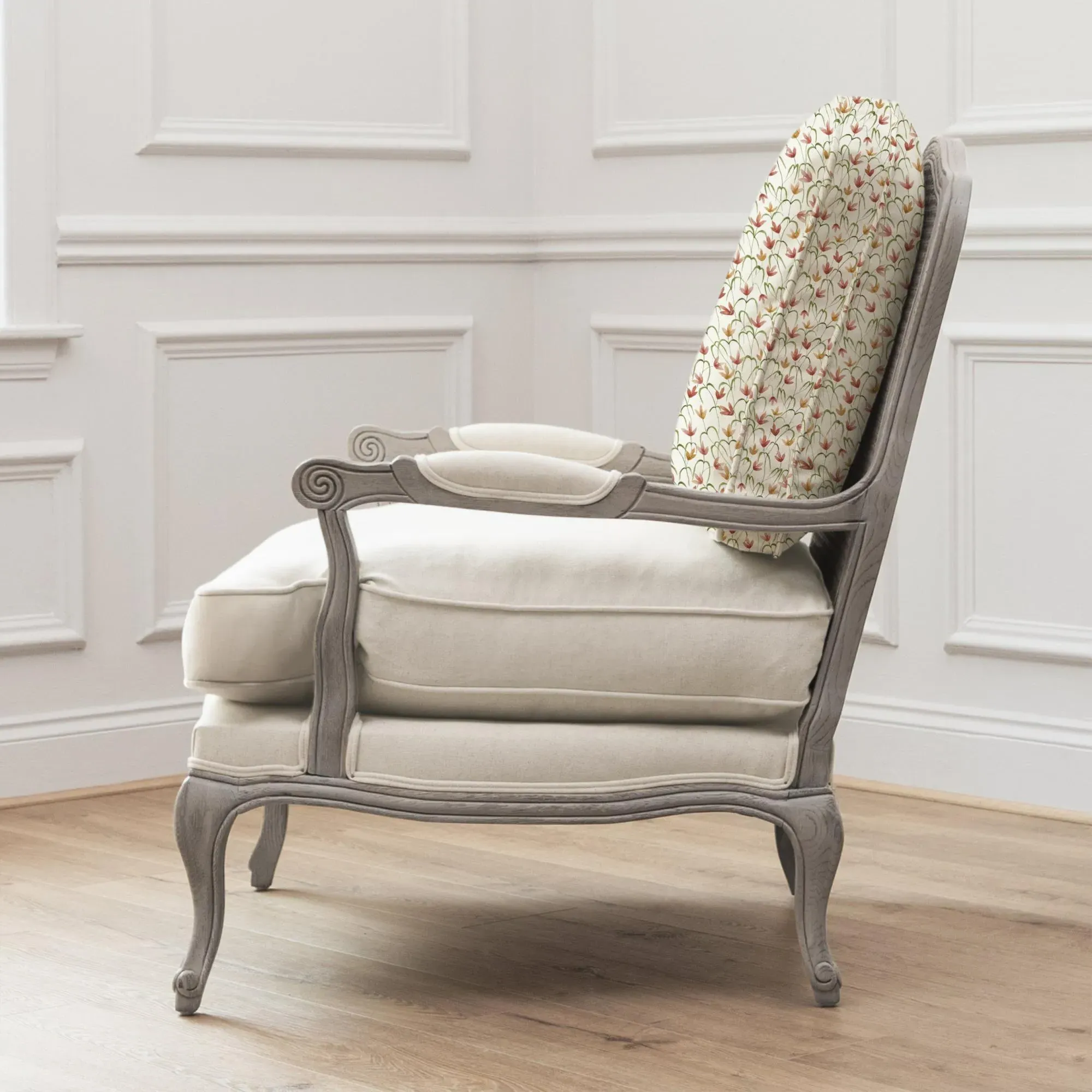 Fresia Florence Armchair - Stone, Linen
