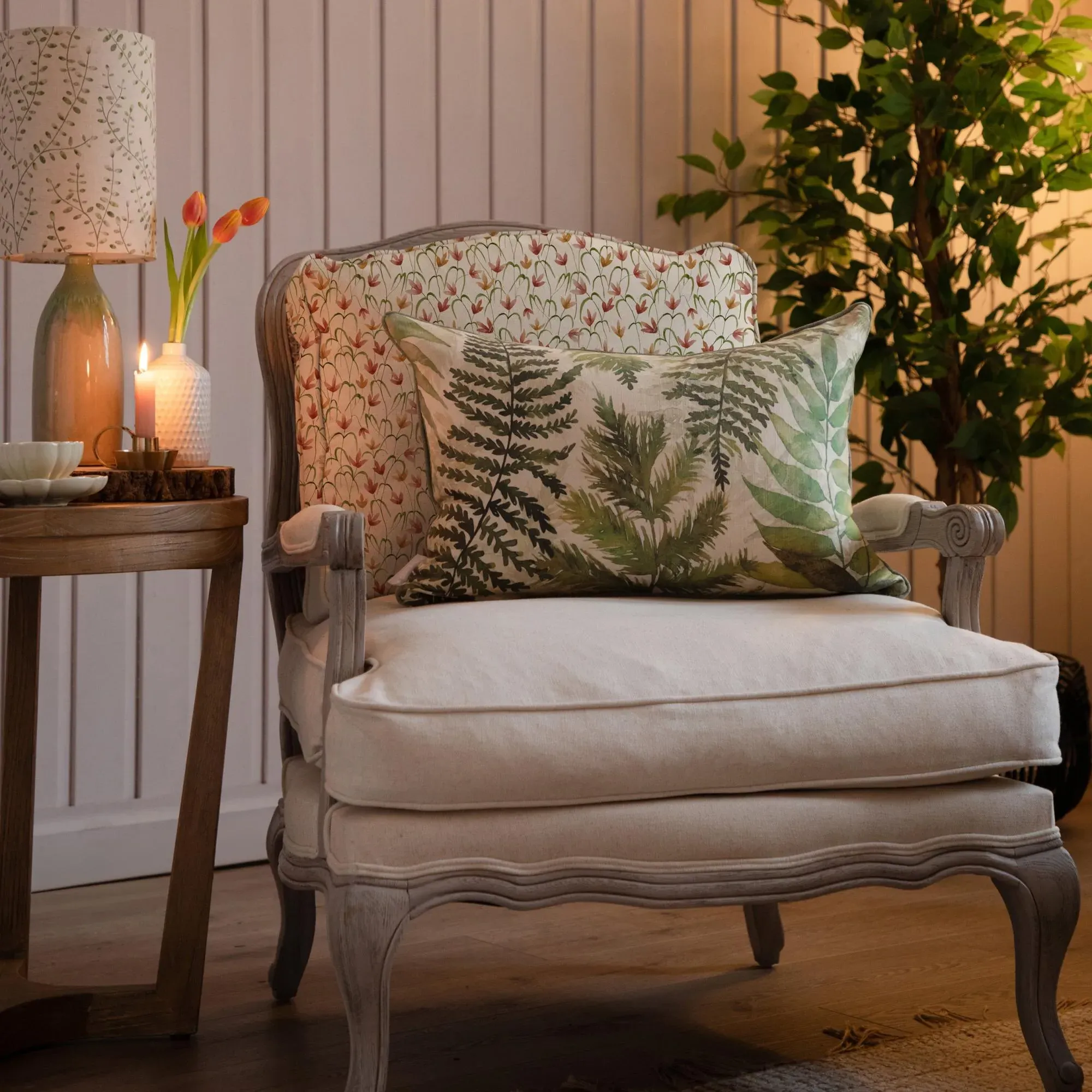 Fresia Florence Armchair - Stone, Linen