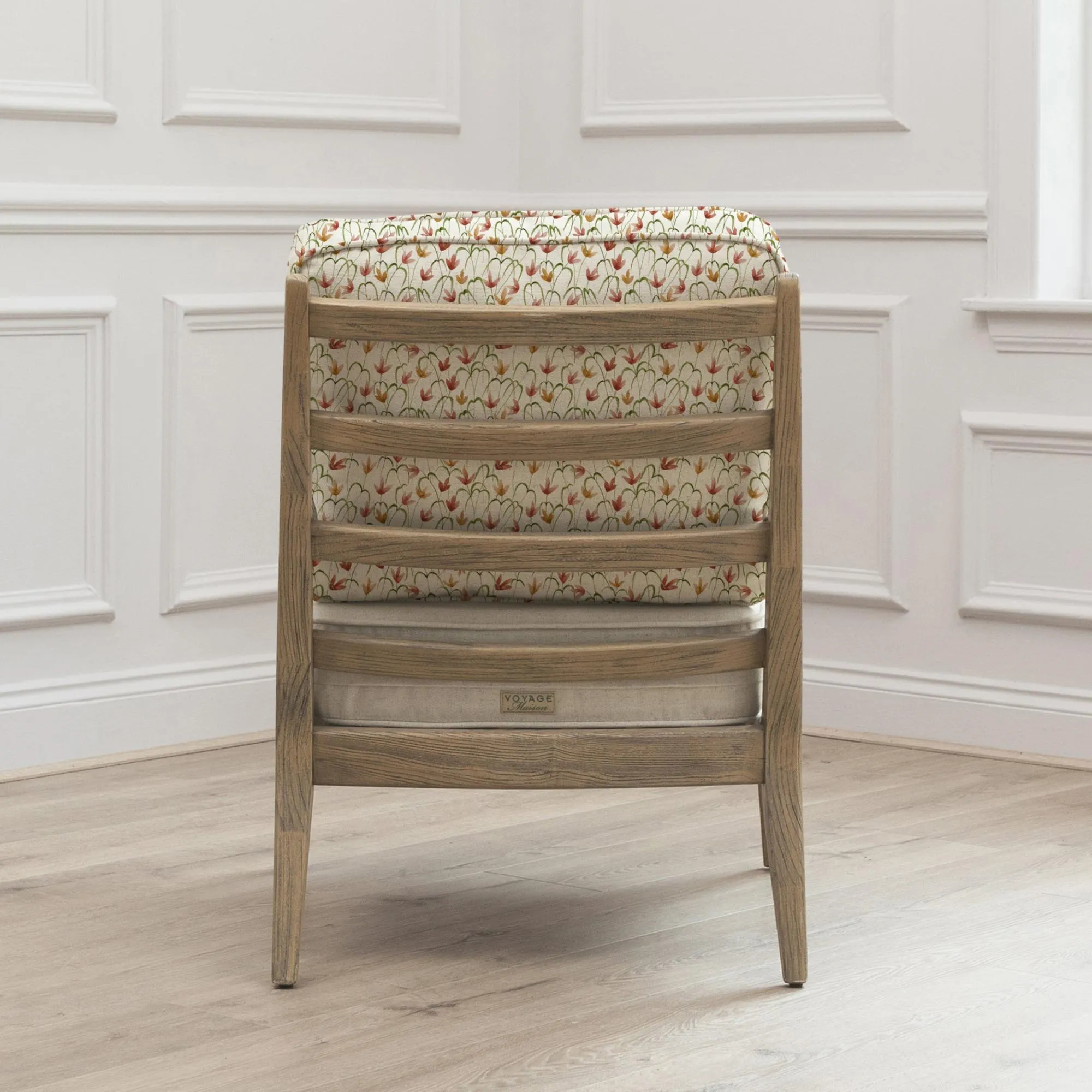Fresia Linen Printed Idris Armchair - Orange