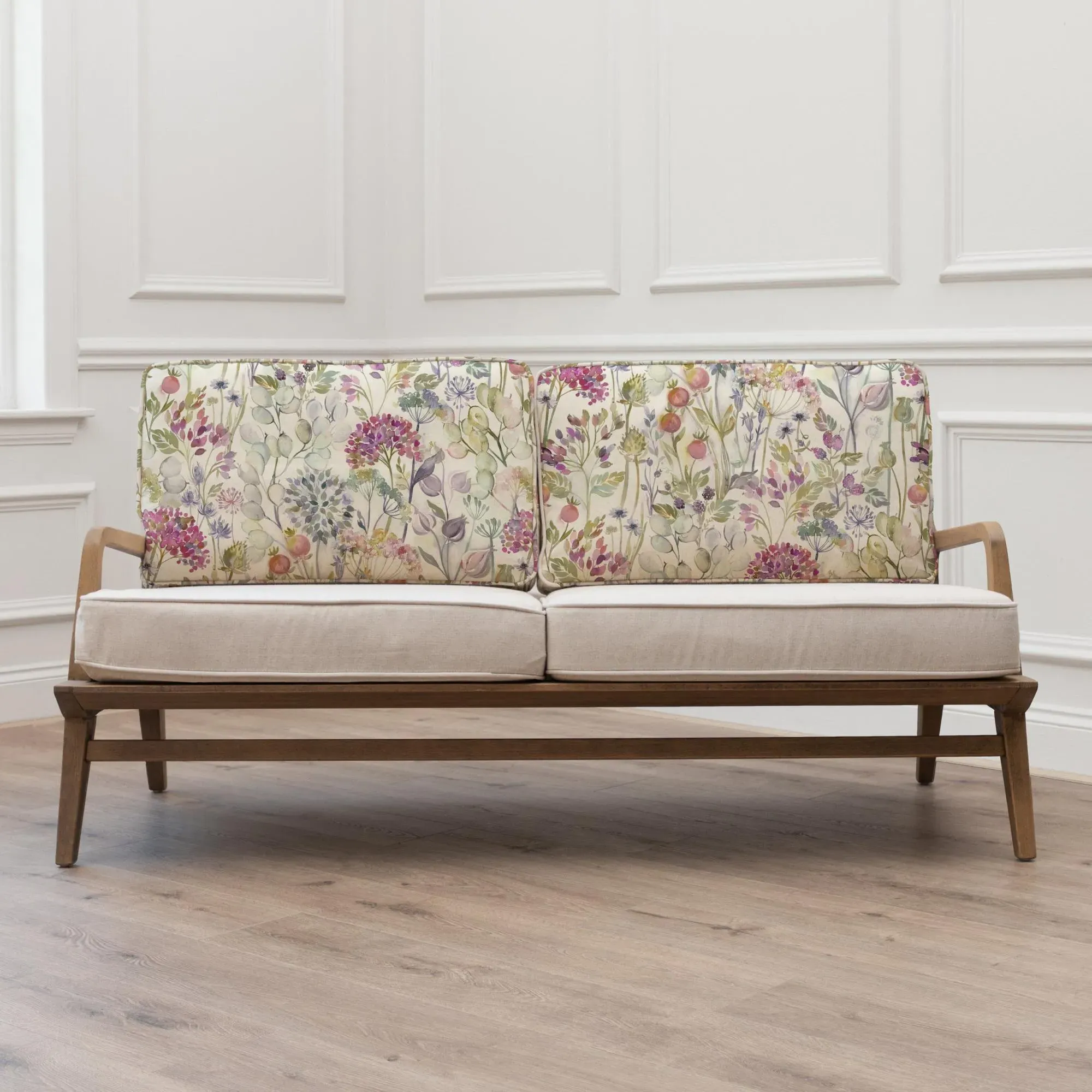 Hedgerow Lotus Printed Idris 2-Seater Sofa - Pink