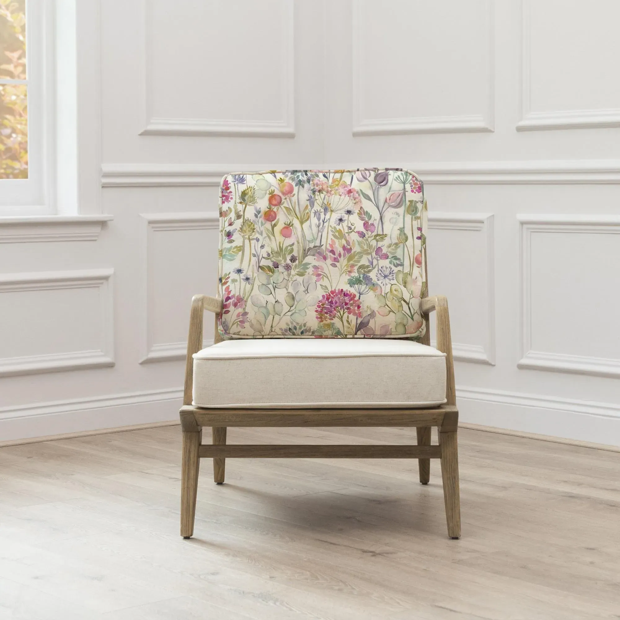 Hedgerow Lotus Printed Idris Armchair - Pink