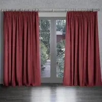 Helmsley Woven Pencil Pleat Curtains - Brick