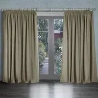 Helmsley Woven Pencil Pleat Curtains - Jute