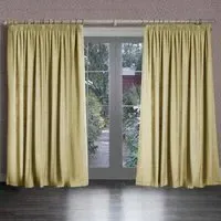 Helmsley Woven Pencil Pleat Curtains - Lemon