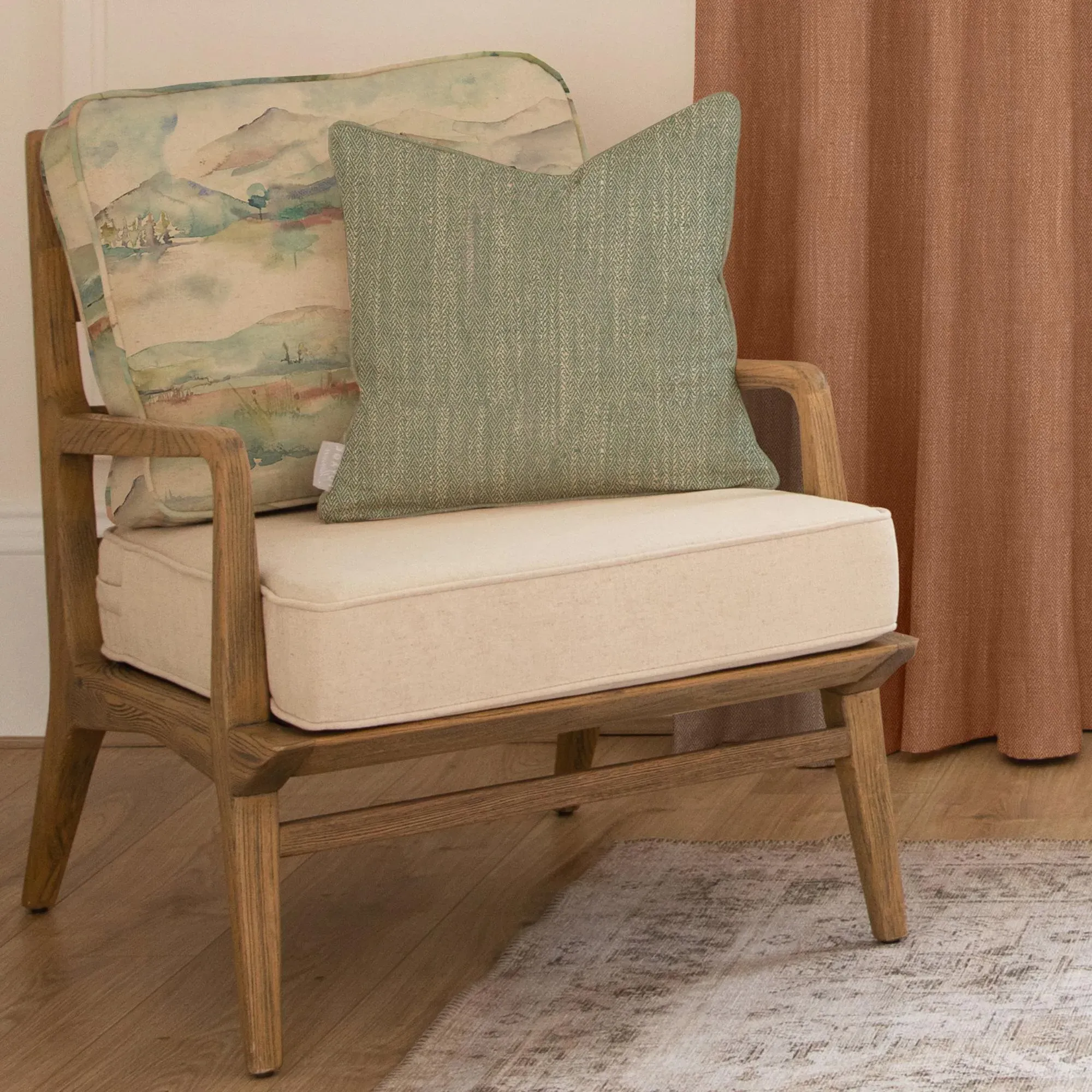 Idris Armchair - Green, Linen