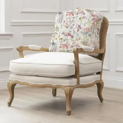 Ilinizas Oak Poppy Printed Florence Armchair - Pink image