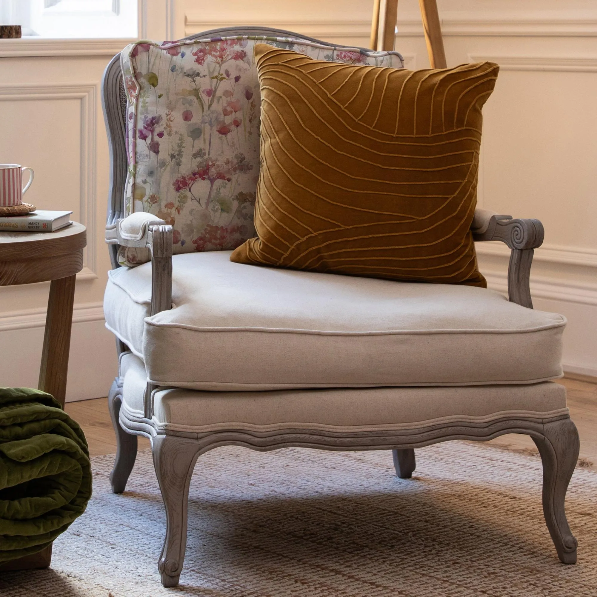 Ilinizas Stone Poppy Printed Florence Armchair - Pink