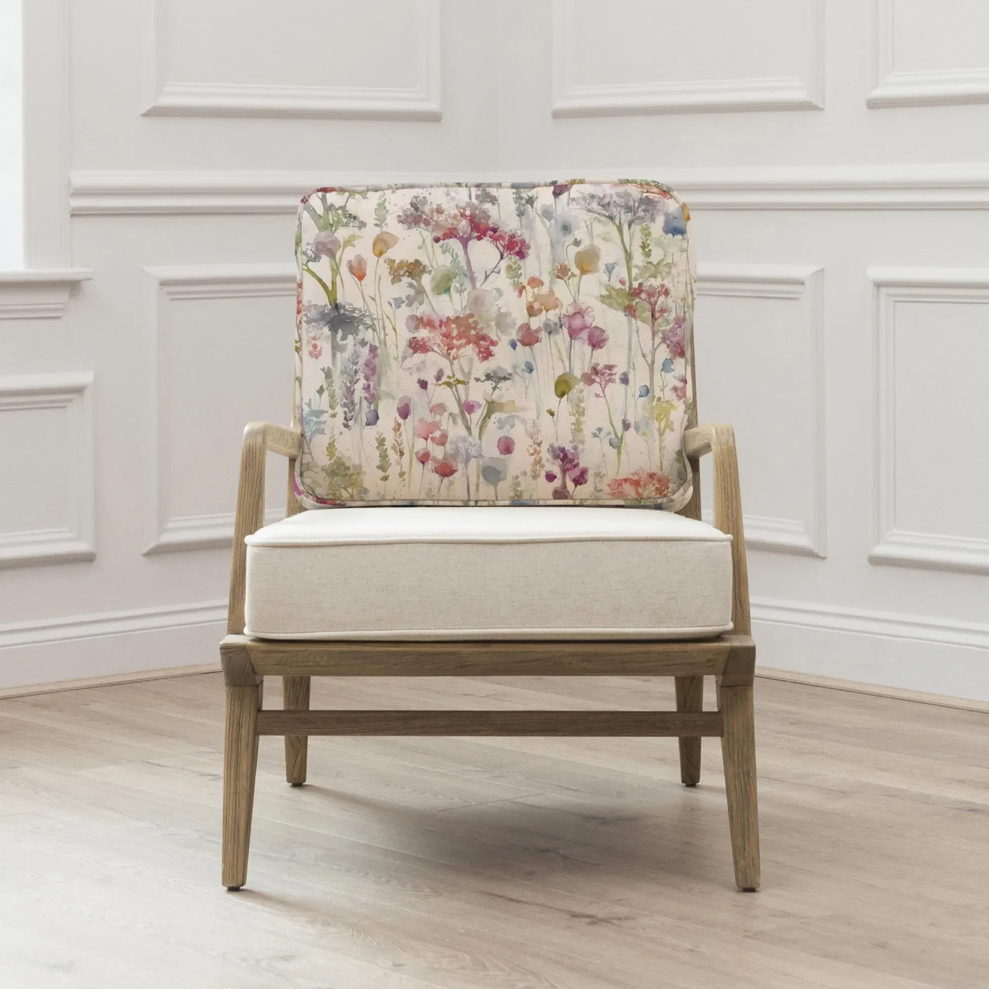 Ilinzas Poppy Printed Idris Armchair - Pink