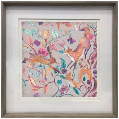 Leaping Into the Fauna Framed Print - Nut