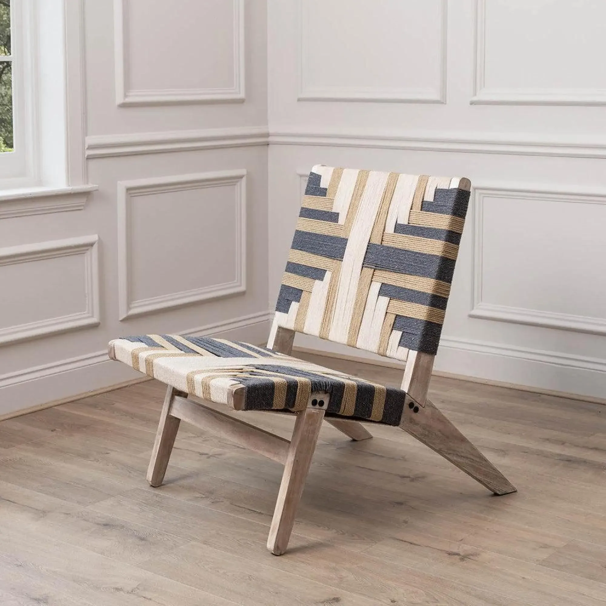 Manali Chair - Greywash, Mango Wood