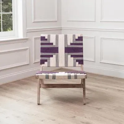 Manali Chair - Plum, Mango Wood