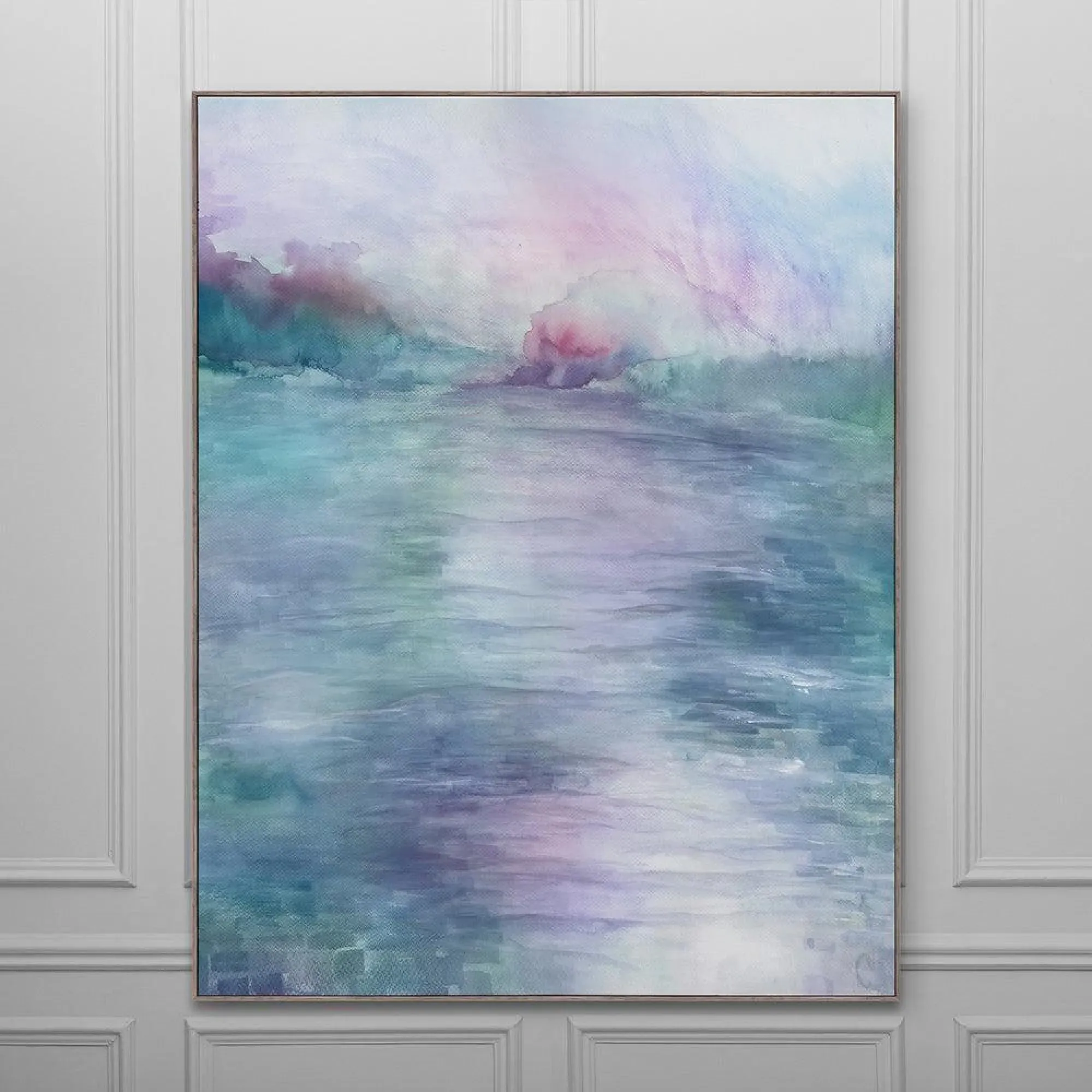 Maree Iris Framed Canvas - Stone