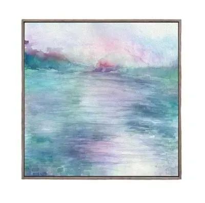 Maree Iris Framed Canvas - Stone image