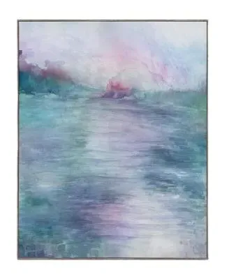 Maree Iris Framed Canvas - Stone