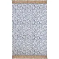 Mariani Printed Fringe Throw - Cobalt