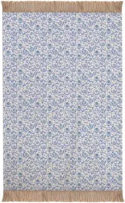 Mariani Printed Fringe Throw - Cobalt image