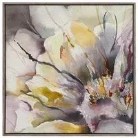 Peonia Framed Canvas - Stone