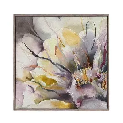 Peonia Framed Canvas - Stone image