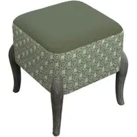 Ralf Printed Footstool - Sage