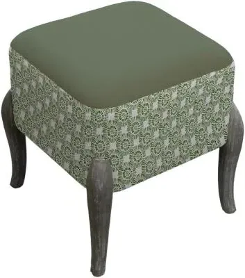 Ralf Printed Footstool - Sage