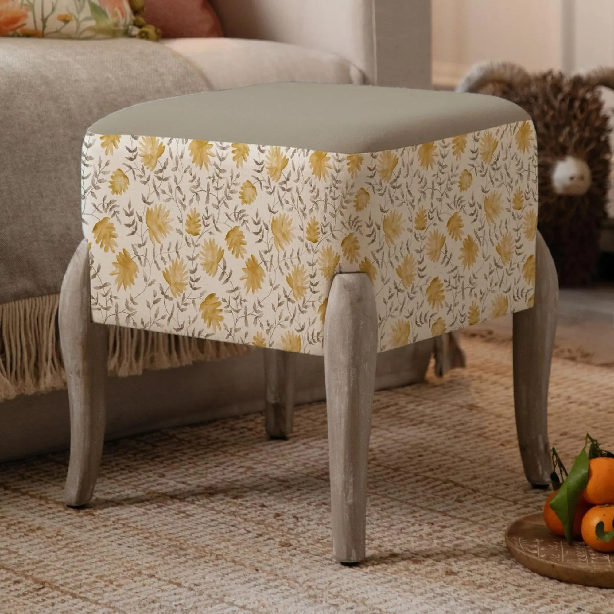Ralf Slai Stone Printed Footstool