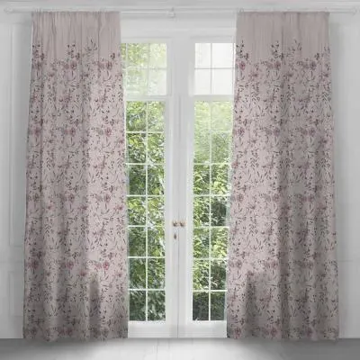 Saiyuri Printed Pencil Pleat Curtains - Ironstone image