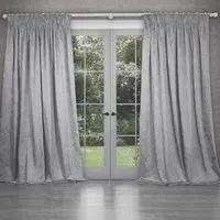 Sitara Embroidered Pencil Pleat Curtains - Argenta