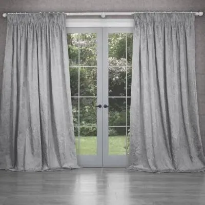 Sitara Embroidered Pencil Pleat Curtains - Argenta image