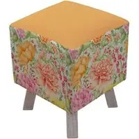 Toby Printed Footstool - Idalia Duck Egg