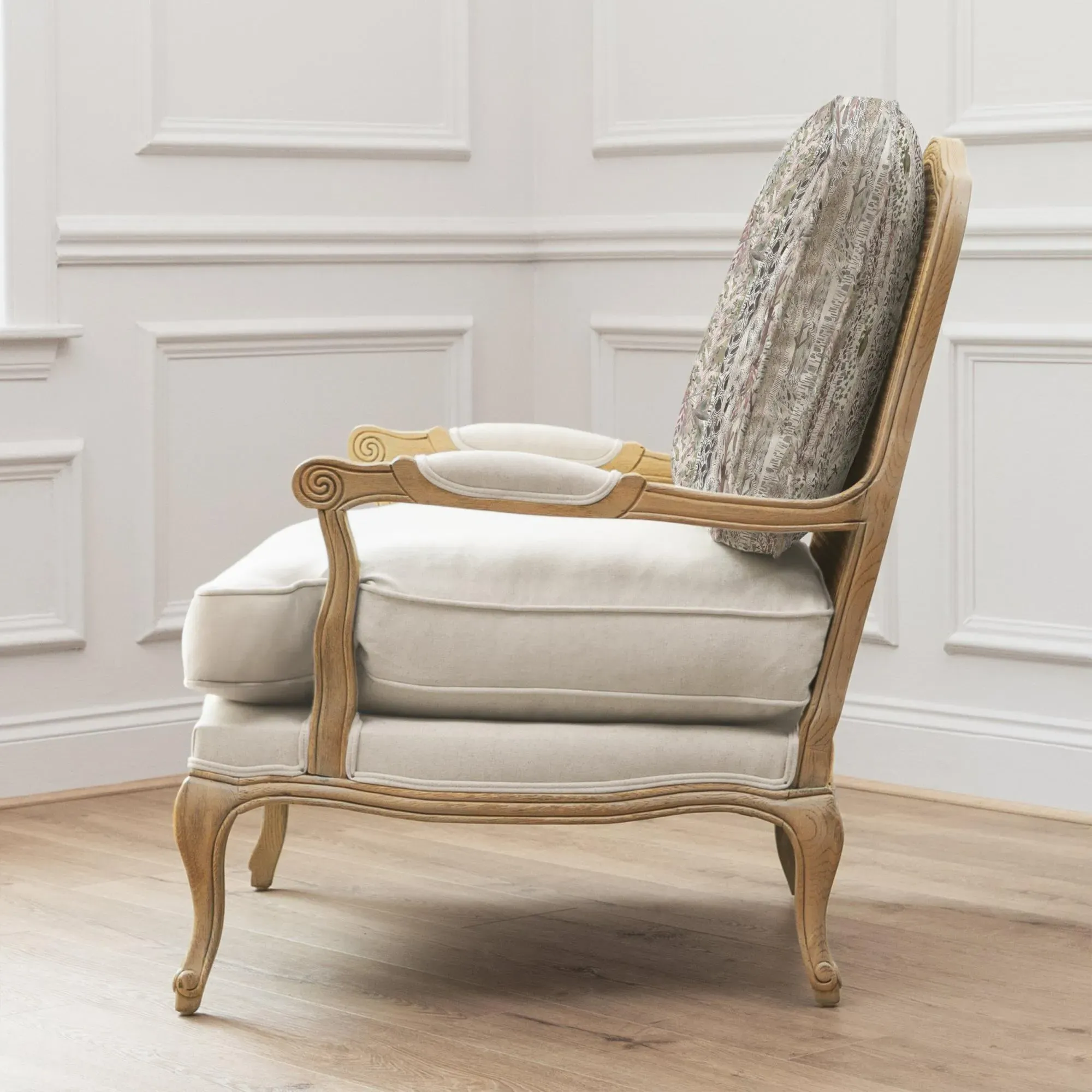 Whimsical Oak Willow Tale Florence Armchair - Beige