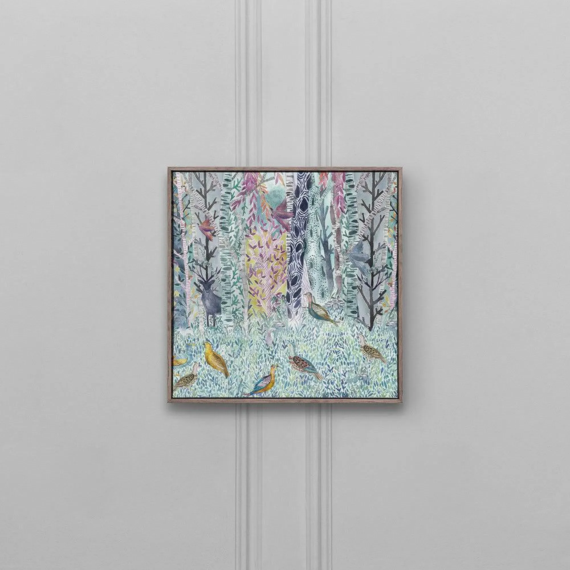 Whimsical Tale Framed Canvas - Stone